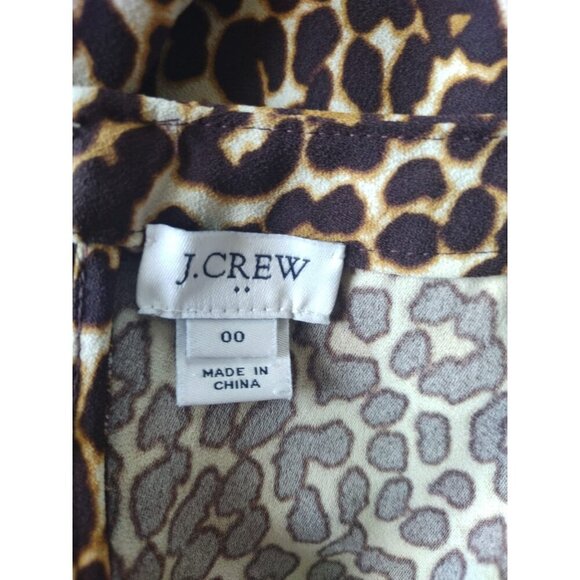 J. Crew Leopard Print Shift Dress Size 00 Animal Print 3/4 Sleeve. - Picture 6 of 8